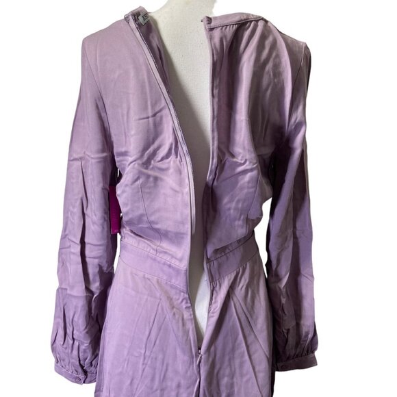 JustFab New Long Sleeve Pleated Purple‎ Size Medium Fit Flare Business Casual - Picture 6 of 15